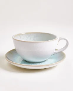 Areia Teetasse & Untertasse groß classic azur 4er-Set