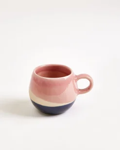Bica Espressotasse rosa sand dunkelblau 6er-Set