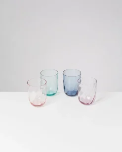 Calma Glas groß swirl blau