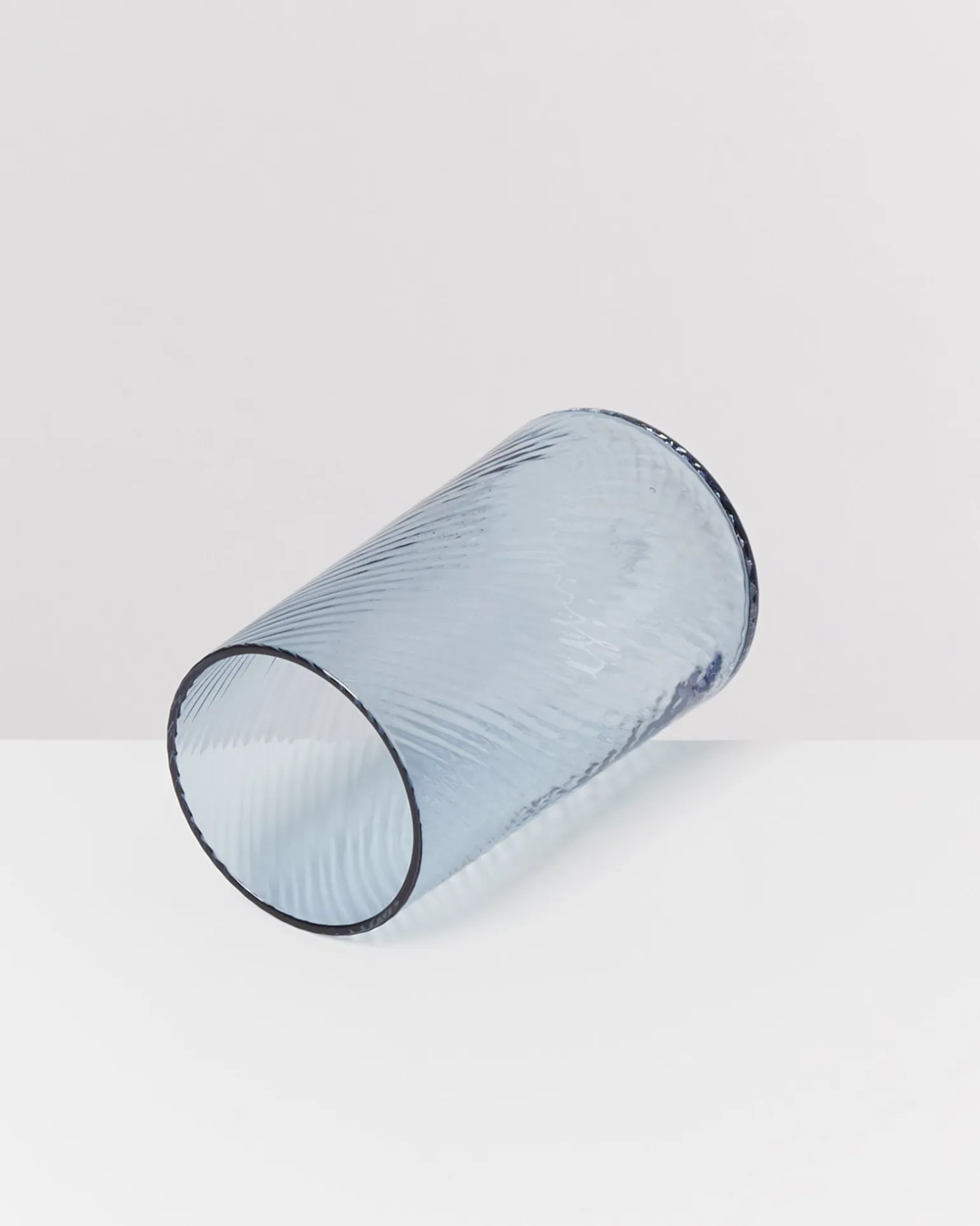 Leiria Glas klein riffled blau