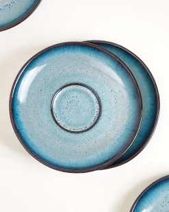 Madeira Teetasse & Untertasse groß classic grünblau 4er-Set