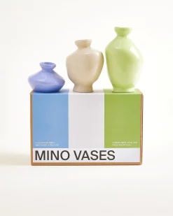 Mino Vase 3er-Set cornflower sand lime