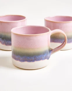Nódoa Tasse groß dipped rosa grün 6er-Set