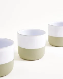 Seda Becher klein salbeigrün weiß 4er-Set