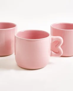 Seia Tasse & Untertasse Herz orange rosa