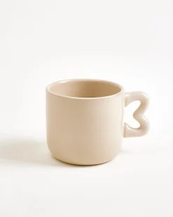 Seia Tasse & Untertasse Herz dunkelgrün sand